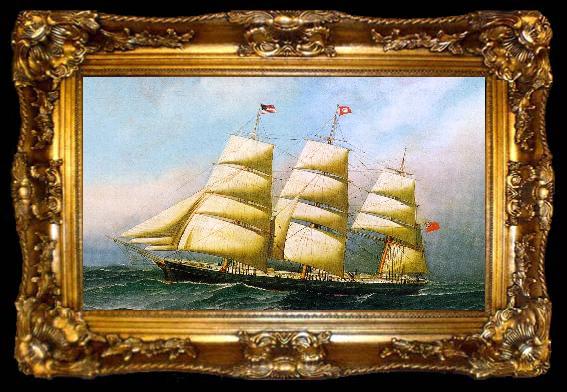 framed  Antonio Jacobsen The British ship, ta009-2